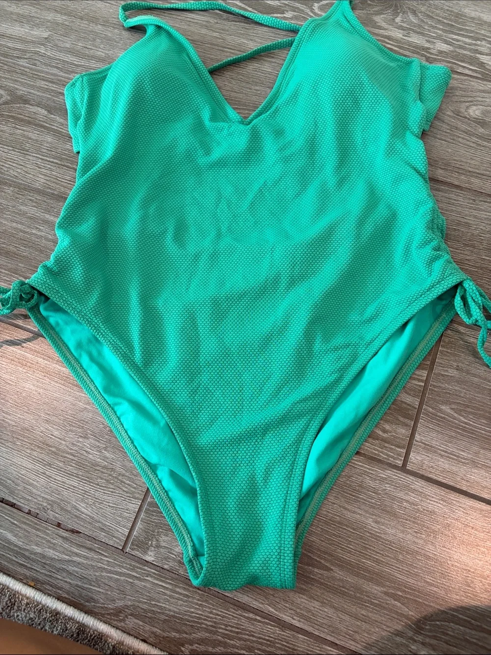 Stoney Clover Lane for Target Deep V neck Green One-Piece Swimsuit